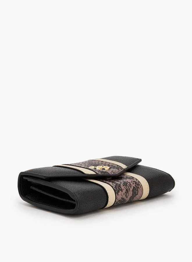 سيليست Textured Wallet With Snap Button Closure